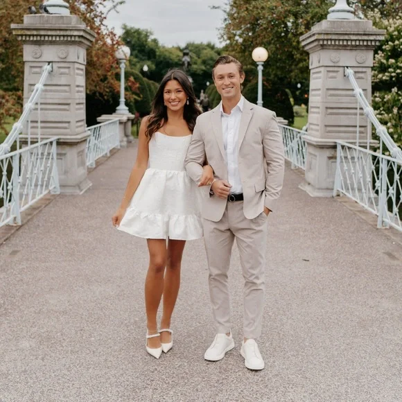 V. Chapman Ginny Dress in White Baroque Floral Strapless Mini Dress - Picture 3 of 6